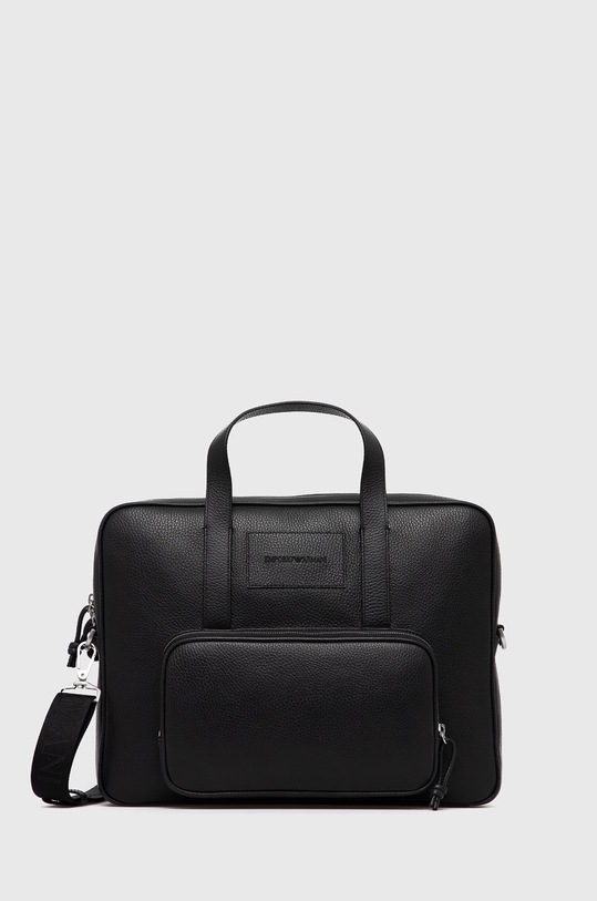 Emporio Armani Geantă de piele uni negru Y4P144.Y068E