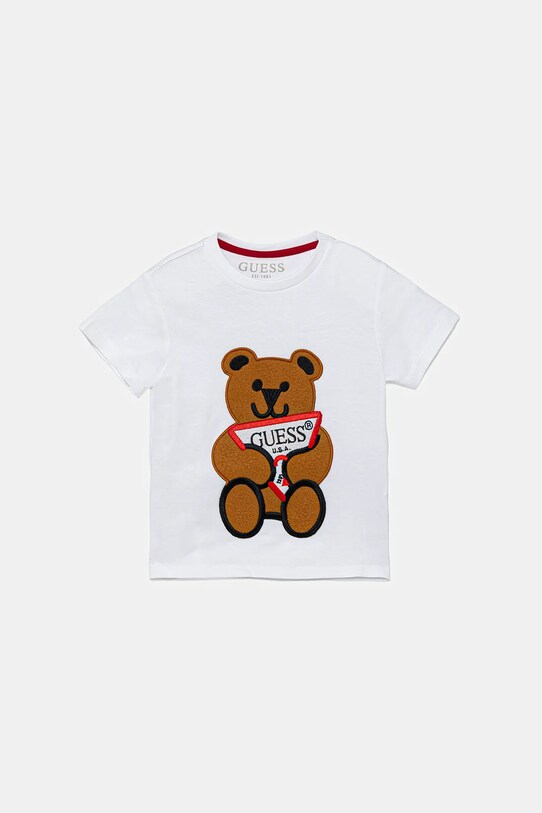 Guess T-shirt dziecięcy aplikacja biały N0BI22.I3Z00