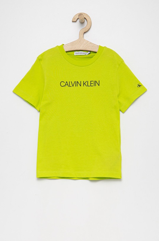 Calvin Klein Jeans T-shirt dziecięcy IB0IB00347.4890 nadruk zielony IB0IB00347.4890