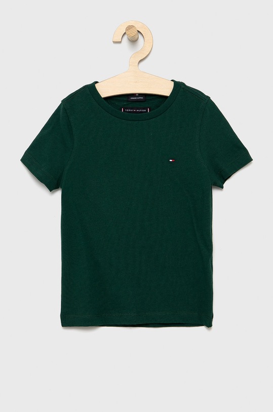 Tommy Hilfiger T-shirt bawełniany dziecięcy bawełna zielony KB0KB06879.4890