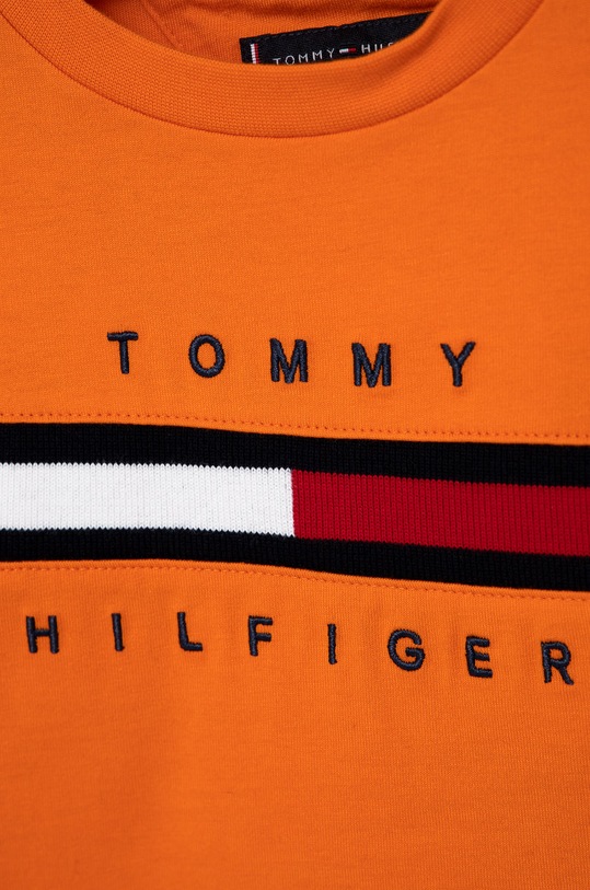 Chlapec Detské bavlnené tričko Tommy Hilfiger KB0KB06532.4890 oranžová
