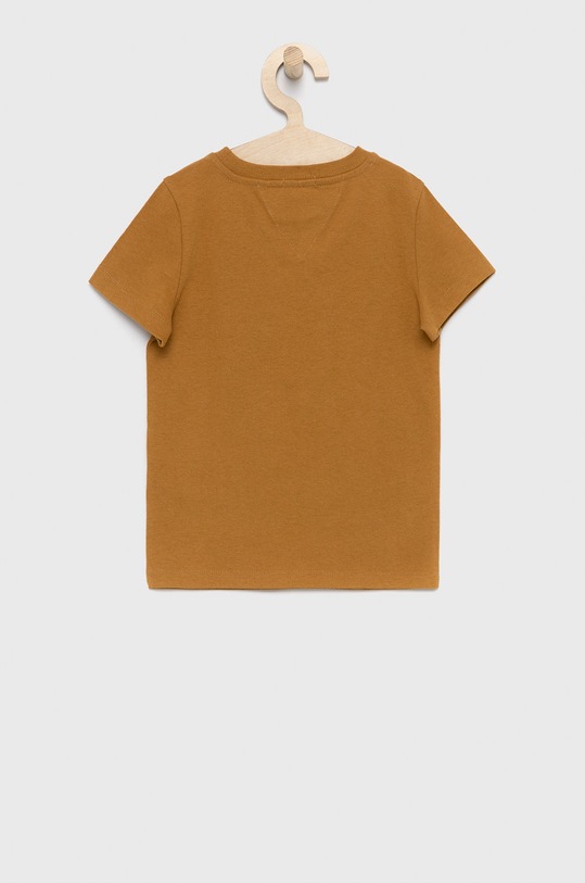 Dětské bavlněné tričko Tommy Hilfiger KS0KS00218.4890 hnědá AW21