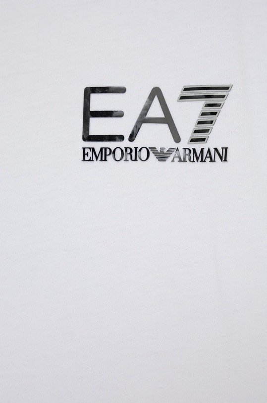 Chłopiec EA7 Emporio Armani T-shirt bawełniany dziecięcy 6KBT51.BJ02Z 6KBT51.BJ02Z biały