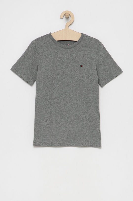 Dětské bavlněné tričko Tommy Hilfiger UB0UB00310.4890 šedá SS22