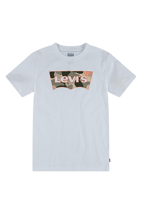 Dětské bavlněné tričko Levi's kulatý bílá 9ED581.NEW.B