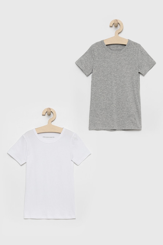 Дитяча футболка United Colors of Benetton з еластаном сірий 3MC10M018