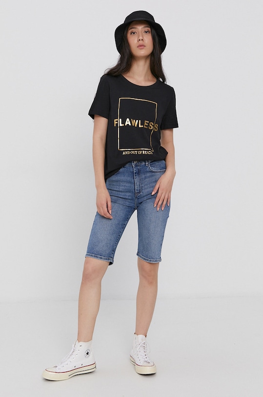 Only T-shirt bawełniany 15243863 czarny AW21