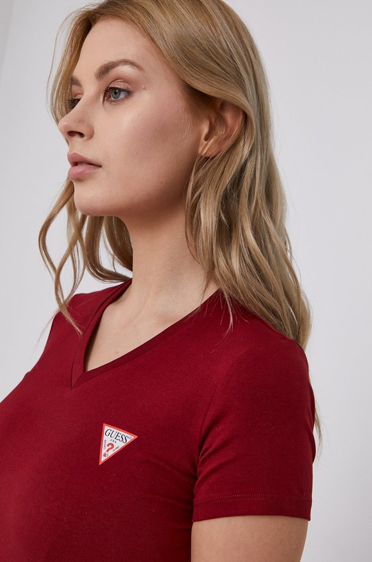 Guess T-shirt W1YI1A.J1311 bordowy W1YI1A.J1311