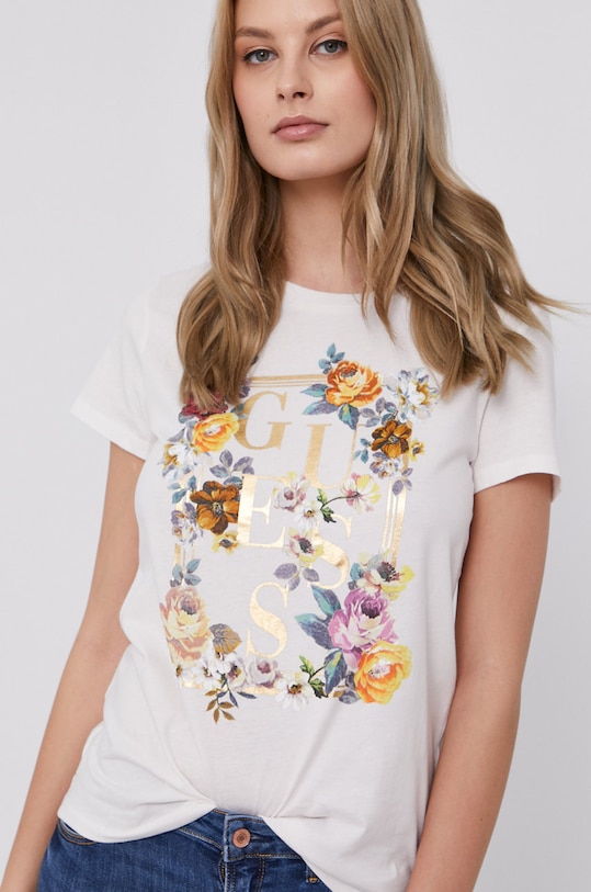 Guess Tricou print alb W1YI61.R44J0