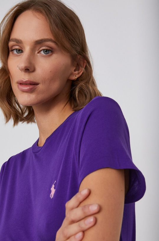 Polo Ralph Lauren T-shirt bawełniany 211847073002 fioletowy 211847073002