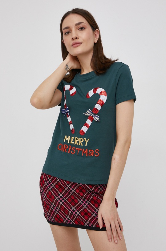 JDY T-shirt zielony 15238317