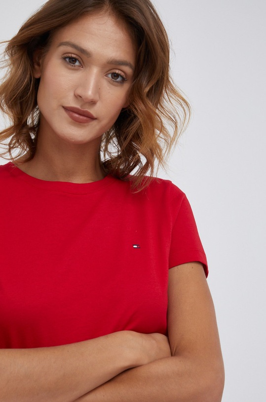 Tommy Hilfiger T-shirt bawełniany czerwony WW0WW27735.4890