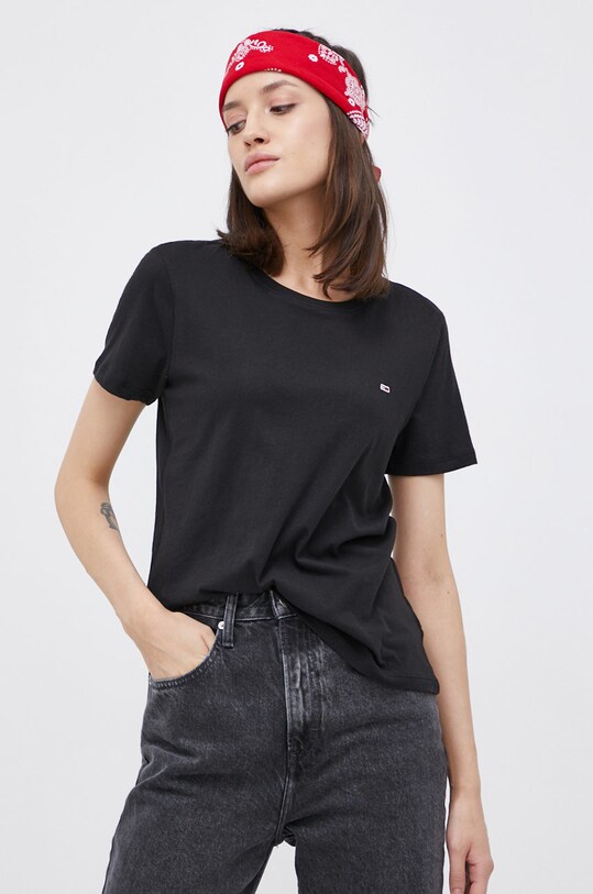 Tommy Jeans tricou din bumbac uni alb DW0DW11459.4890