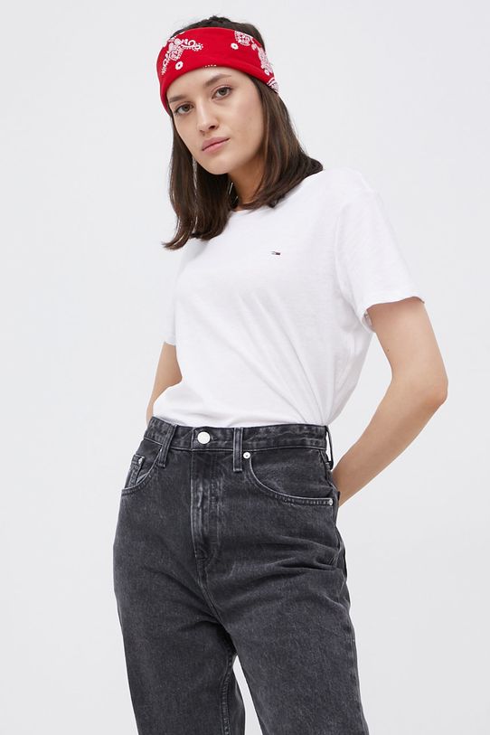 Pamučna majica Tommy Jeans DW0DW11459.4890 bijela AW24