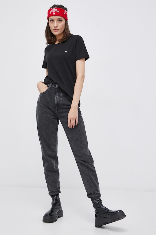 Îmbrăcăminte Tommy Jeans tricou din bumbac DW0DW11459.4890 alb