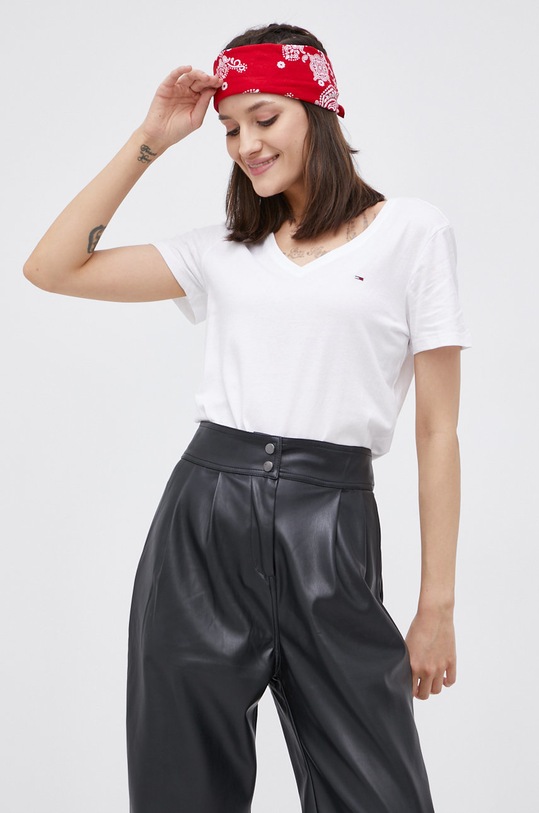 Tommy Jeans T-shirt bawełniany (2-pack) DW0DW11458.4890 bawełna biały DW0DW11458.4890