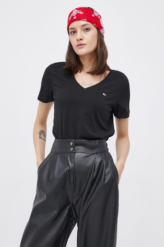 Tommy Jeans tricou din bumbac DW0DW11458.4890 alb AW24