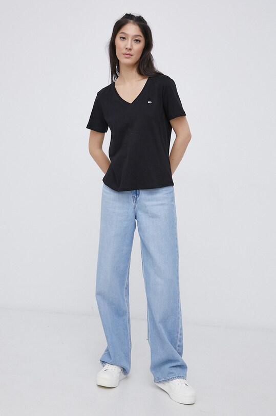 Tommy Jeans tricou din bumbac DW0DW11458.4890 negru AW24