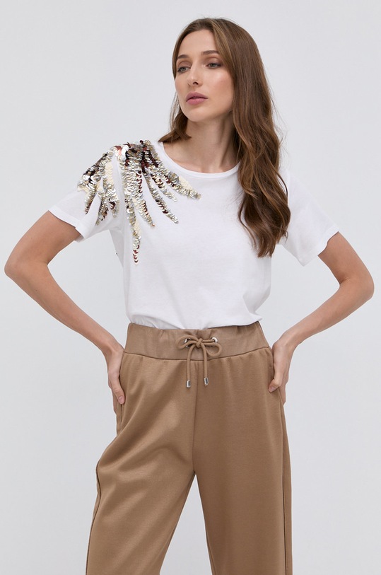 Patrizia Pepe T-shirt bawełniany 2M4180.A9R4 biały AW21