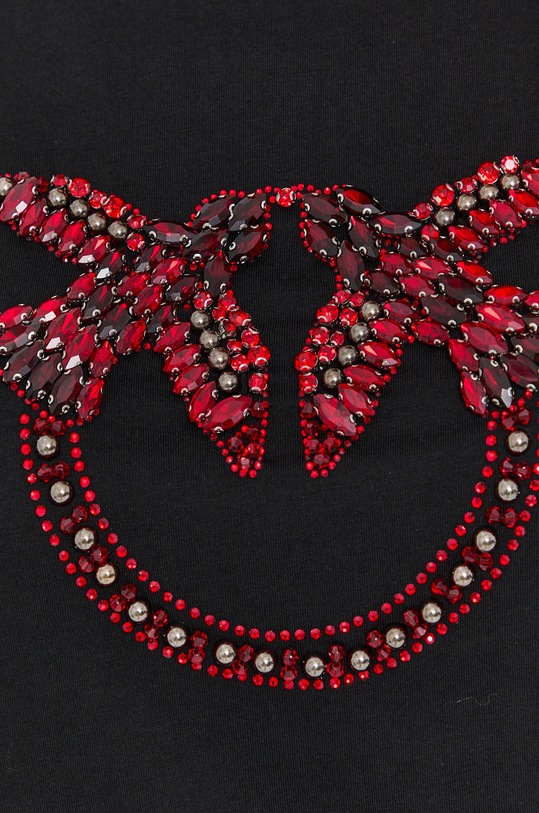 Pinko T-shirt bawełniany 1G16JB.Y4LX czarny