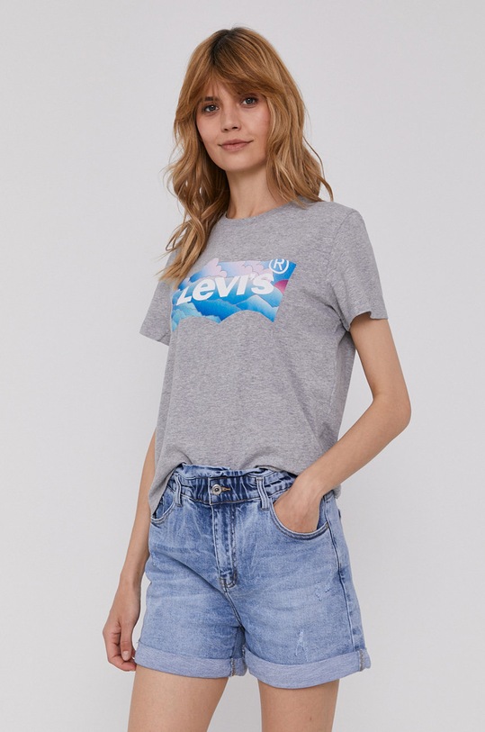Levi's T-shirt nadruk szary A0458.0006