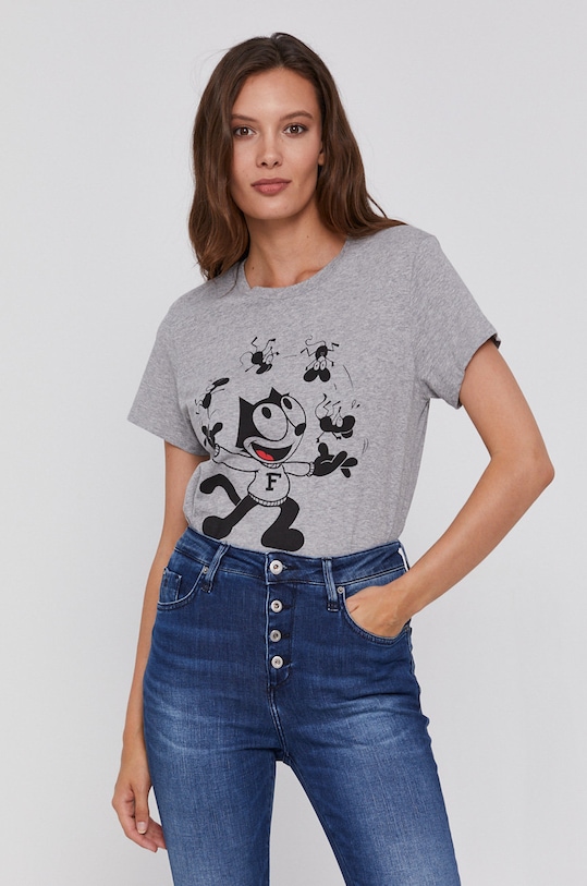 Levi's T-shirt bawełniany x Felix The Cat nadruk szary A1234.0000