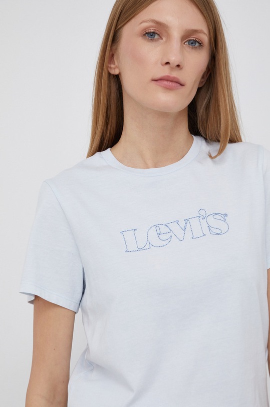 Levi's T-shirt bawełniany niebieski A0458.0022
