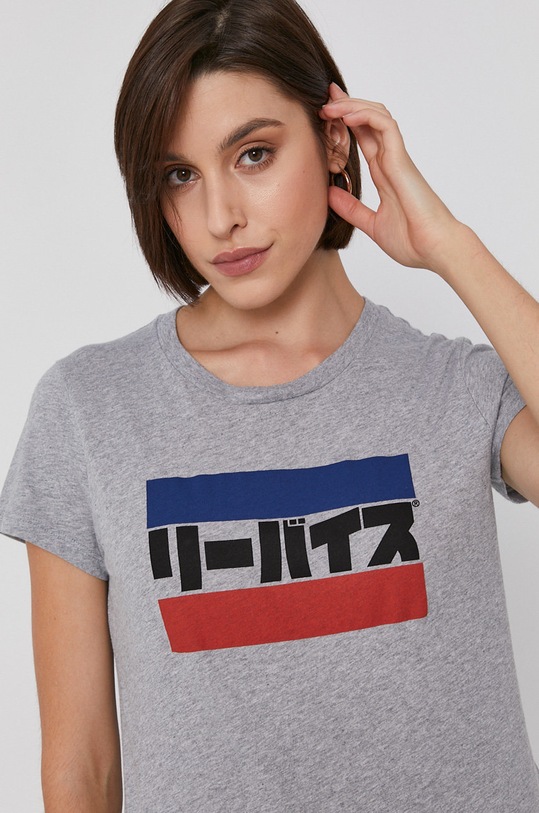 Levi's T-shirt bawełniany szary 17369.1776