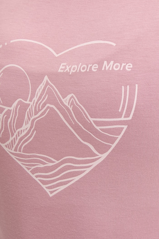 Viking Τ-shirt πεζοπορίας γυναικείο Lenta Bamboo 500.22.5540 ροζ
