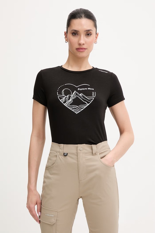 Viking trekingové tričko dámske Lenta Bamboo čierna 500.22.5540