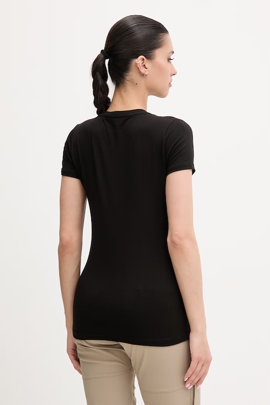 Ρούχα Viking Τ-shirt πεζοπορίας γυναικείο Lenta Bamboo 500.22.5540 μαύρο