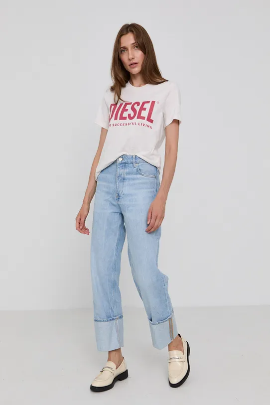 Diesel Tricou din bumbac A04685.0AAXJ bej AW21