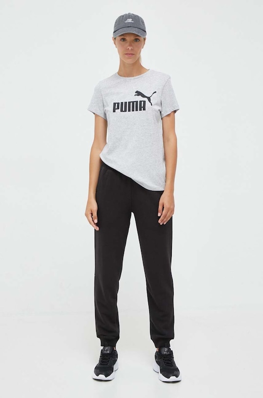 Puma t-shirt bawełniany 586774 szary AW23