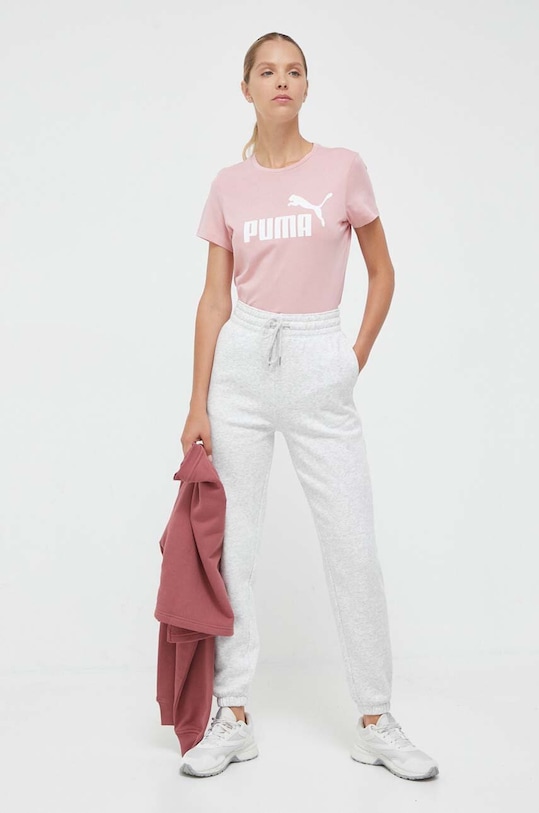 Puma t-shirt bawełniany 586774 różowy AW23