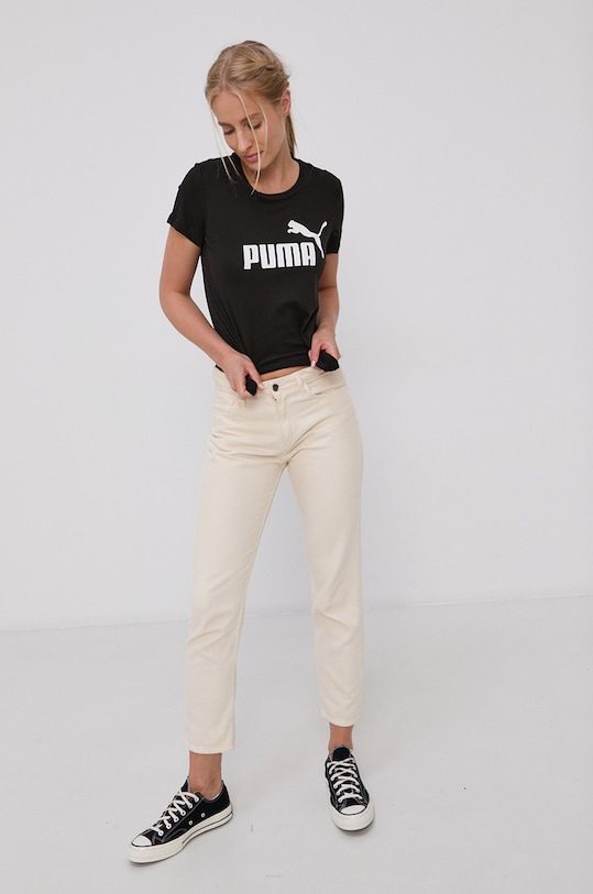 Бавовняна футболка Puma 586774 586774 чорний AW23