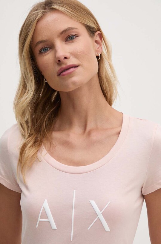 Одежда Хлопковая футболка Armani Exchange 8NYT70.YJ16Z розовый