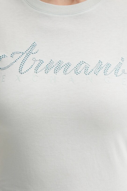 Armani Exchange t-shirt bawełniany 8NYT91.YJG3Z turkusowy