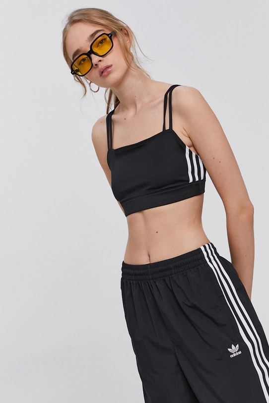 Top adidas Originals jednofarebný čierna H37791