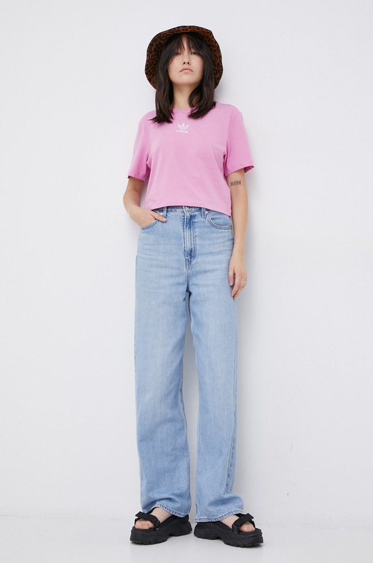 adidas Originals T-shirt bawełniany HF9199 HF9199 różowy AW21
