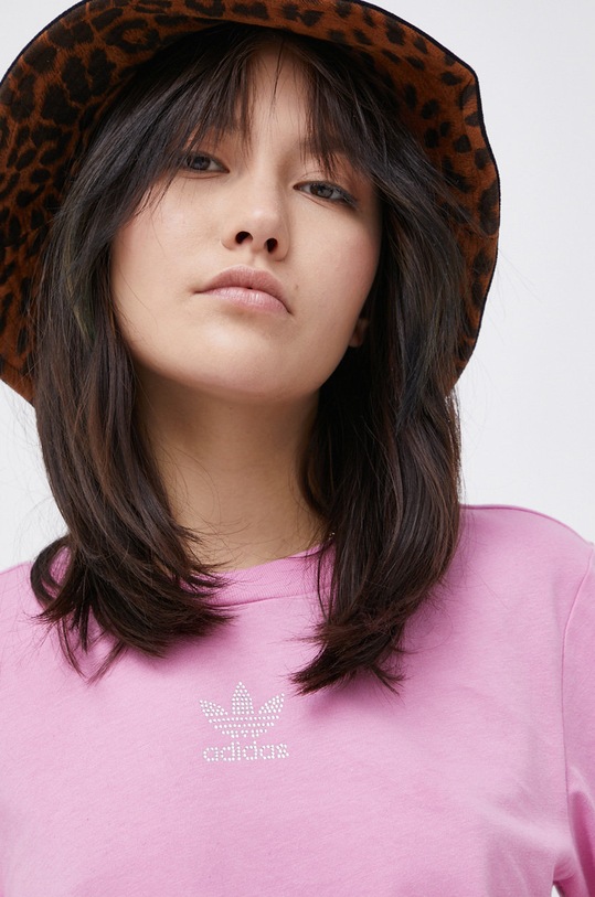 adidas Originals T-shirt bawełniany HF9199 różowy HF9199