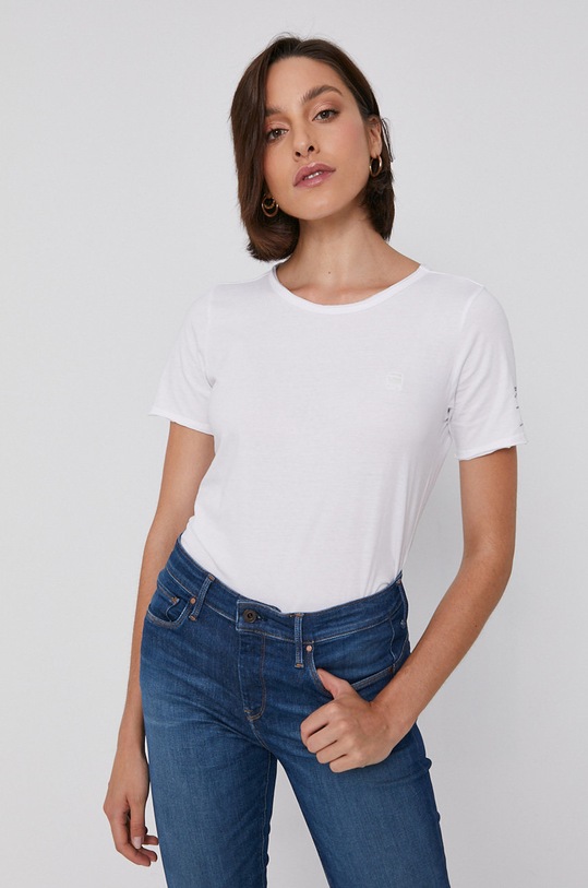 G-Star - T-shirt bawełniany D20483.C506 bawełna biały D20483.C506