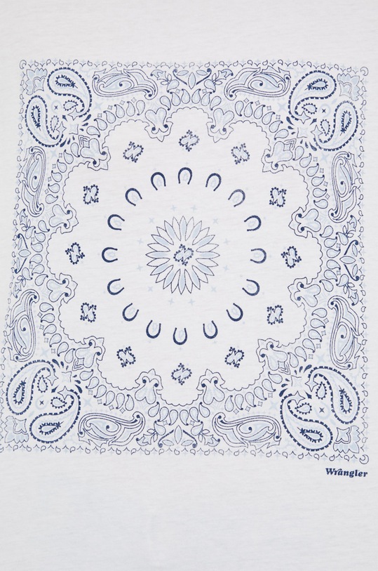 Wrangler T-shirt bawełniany W7R9GHW02 biały