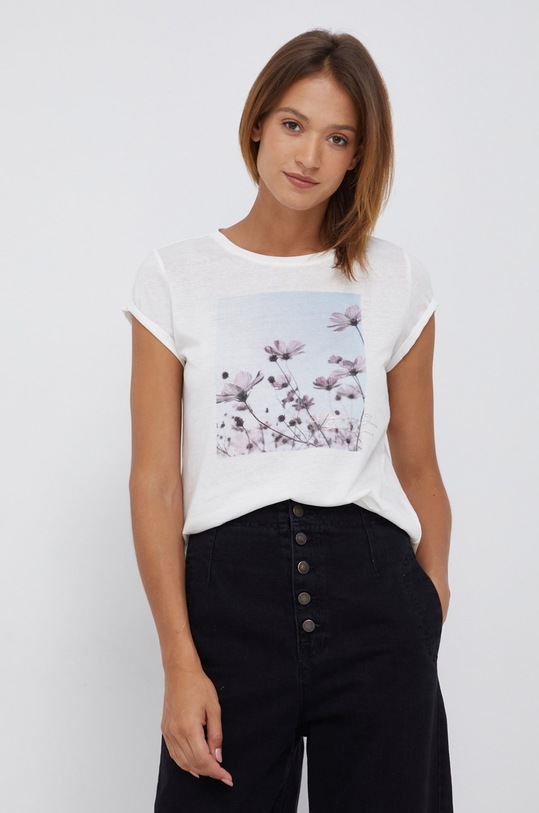 Mustang T-shirt bawełniany beżowy 1011398.2020