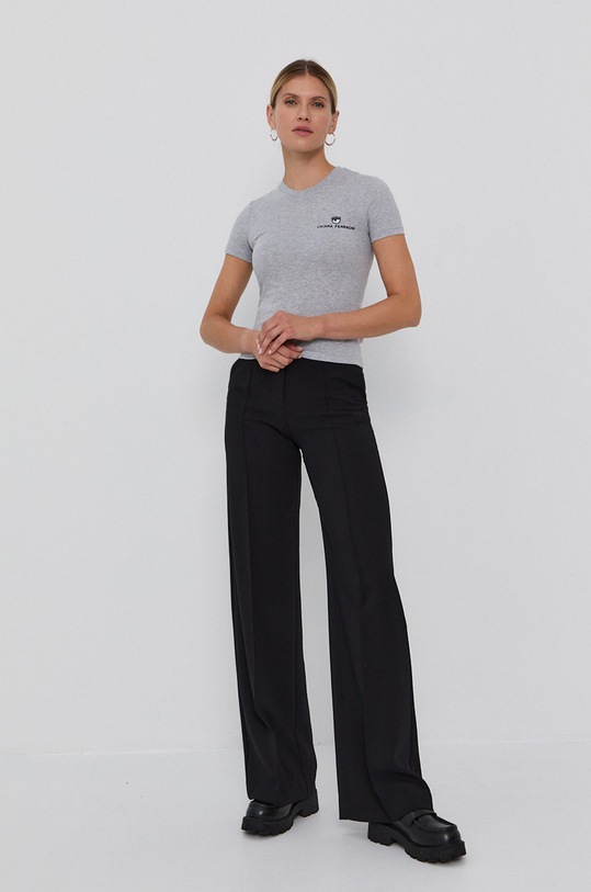Chiara Ferragni Tricou din bumbac Logo Basic imprimeu gri 71CBHT09