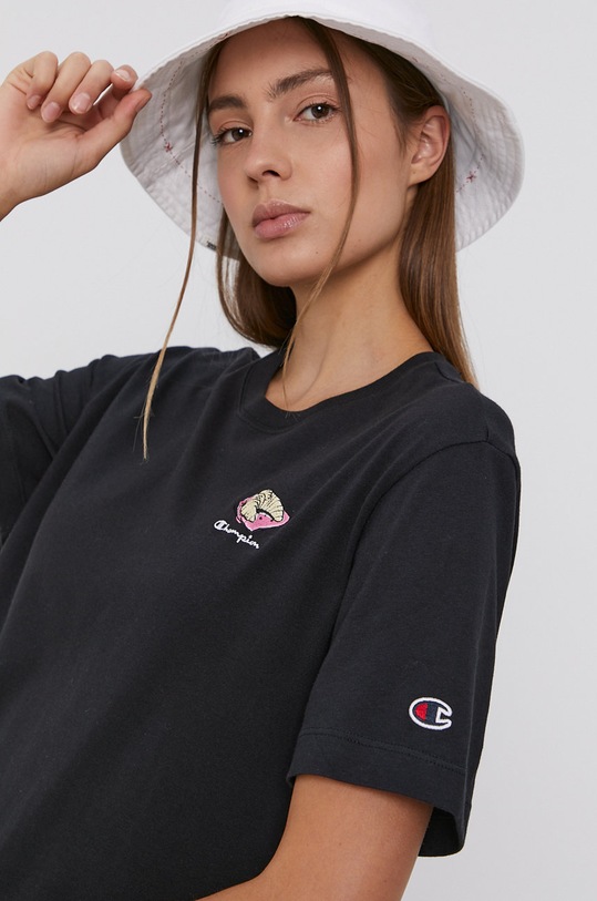 Champion T-shirt bawełniany 114696 aplikacja czarny 114696