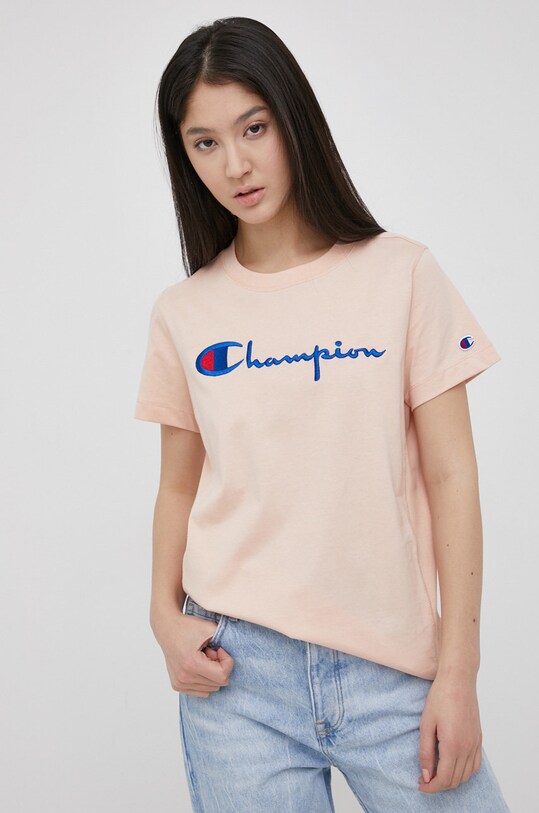 Bavlněné tričko Champion 114128 růžová AW21