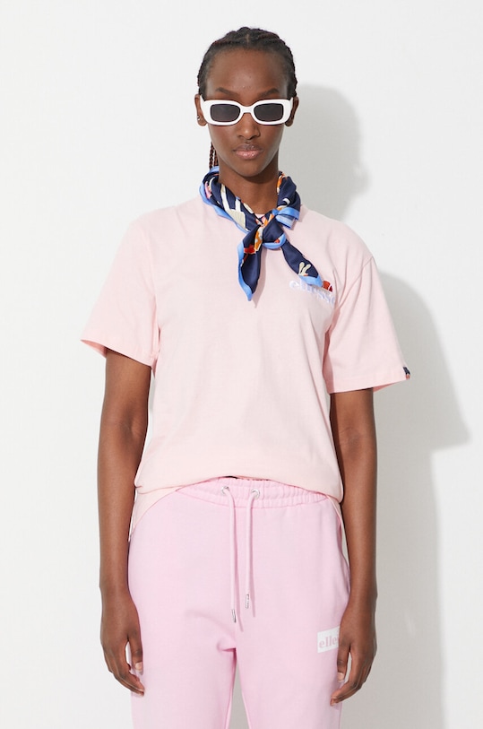 Bavlnené tričko Ellesse jednofarebný ružová SGK13290