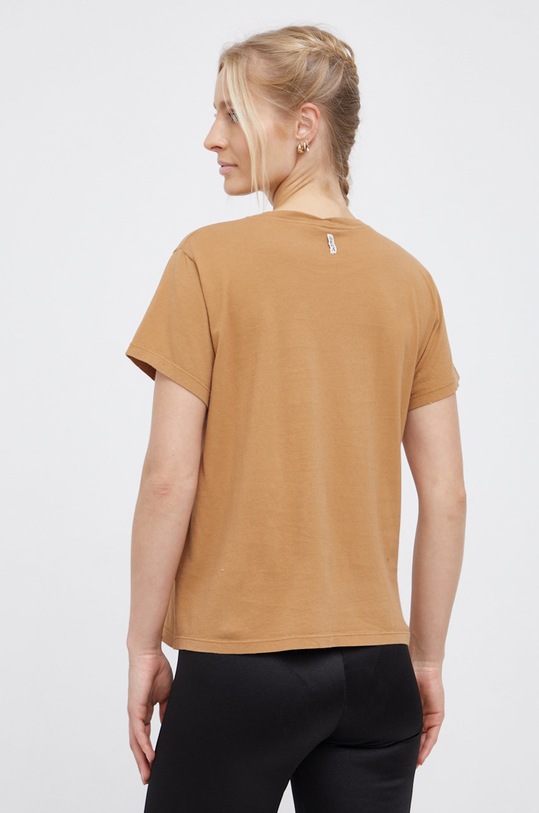 Deha T-shirt bawełniany D53079.45111 beżowy AW21