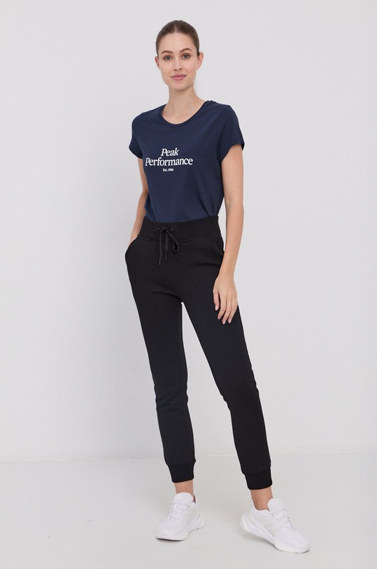 Peak Performance T-shirt bawełniany G75661 granatowy AW21