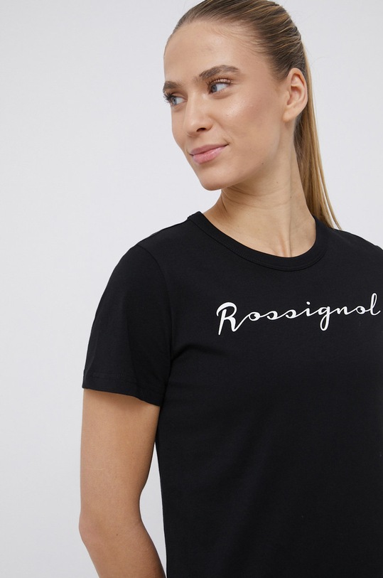 Rossignol T-shirt bawełniany czarny RLKWY05